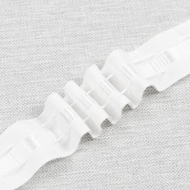 SHIRRING TAPE 1'' WHITE - PENCIL PLEAT WITH 2 CORDS
